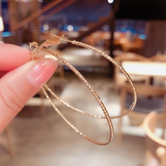 Faux Diamond Hoops - Picture 6 of 9